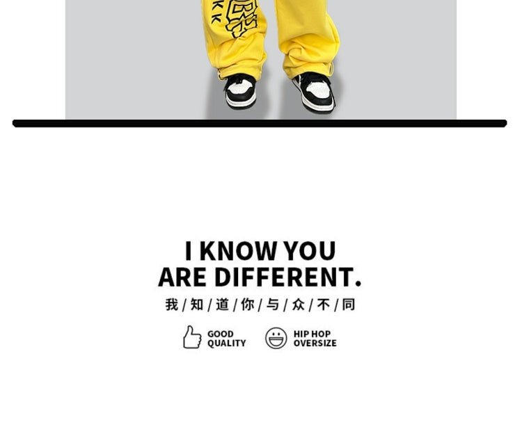 ROKBBK-K/Rokbbk-K Street Dance Fashion Brand Personalized Printing Loose Hip Hop Jazz DancehiphopWomen's Sports Trousers