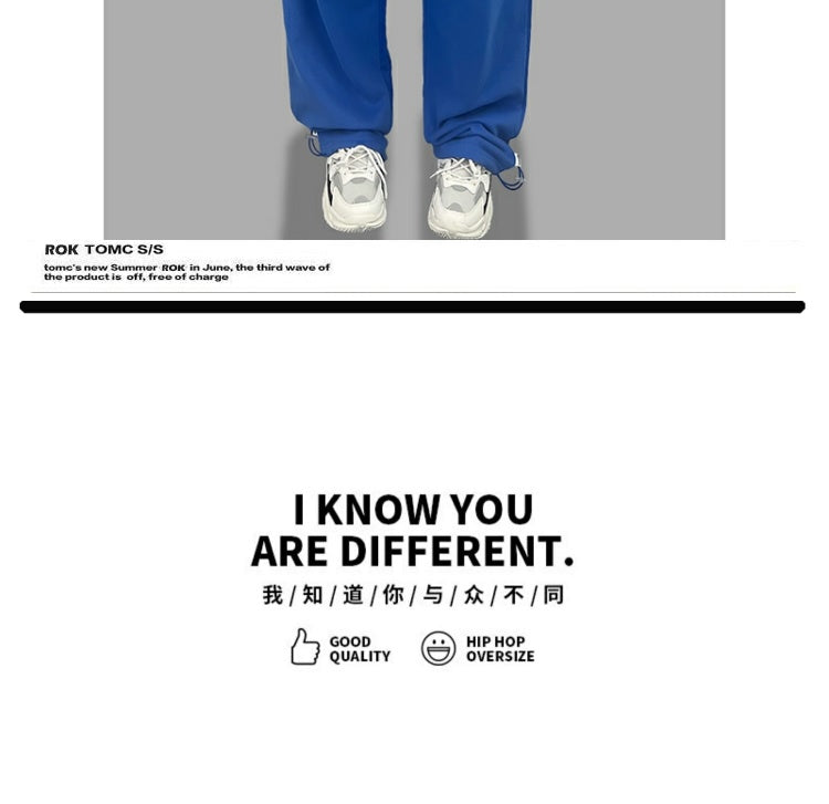 ROKBBK-K/Rokbbk-K Street Dance Fashion Brand Sapphire Blue Embroidery DancinghiphopWomen's Sweatpants JazzjazzSports Pants