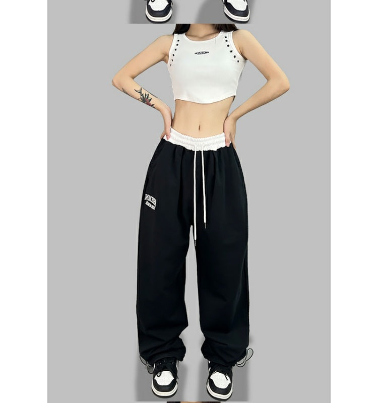 ROKBBK-K/Rokbbk-K Street Dance Fashion Brand Double Waist Contrast Color JazzjazzDancing SportshiphopWomen's Fashionable Trousers