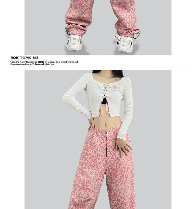 ROKBBK-K/Rokbbk-K Street Dance Fashion Brand Personality Pattern Street DancehiphopCasual Pants Women's FashionjazzTrousers