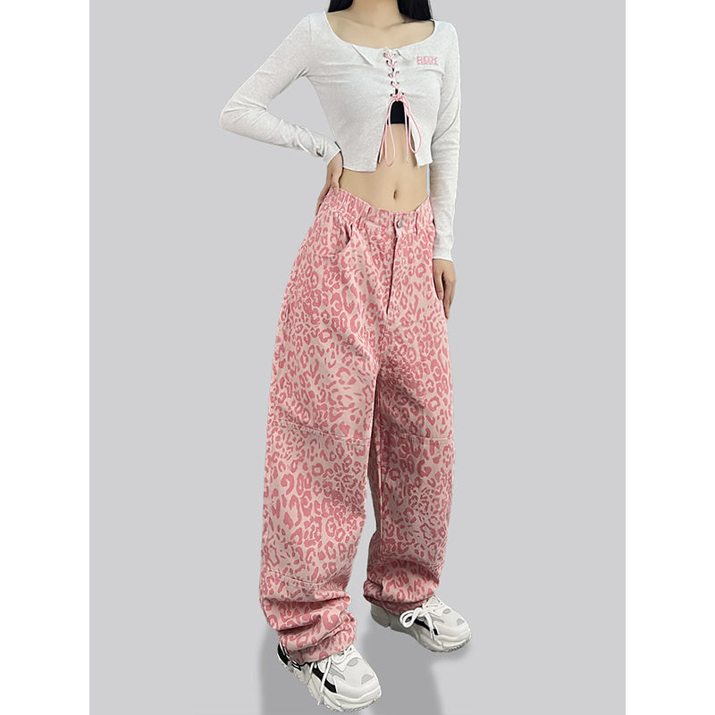 ROKBBK-K/Rokbbk-K Street Dance Fashion Brand Personality Pattern Street DancehiphopCasual Pants Women's FashionjazzTrousers