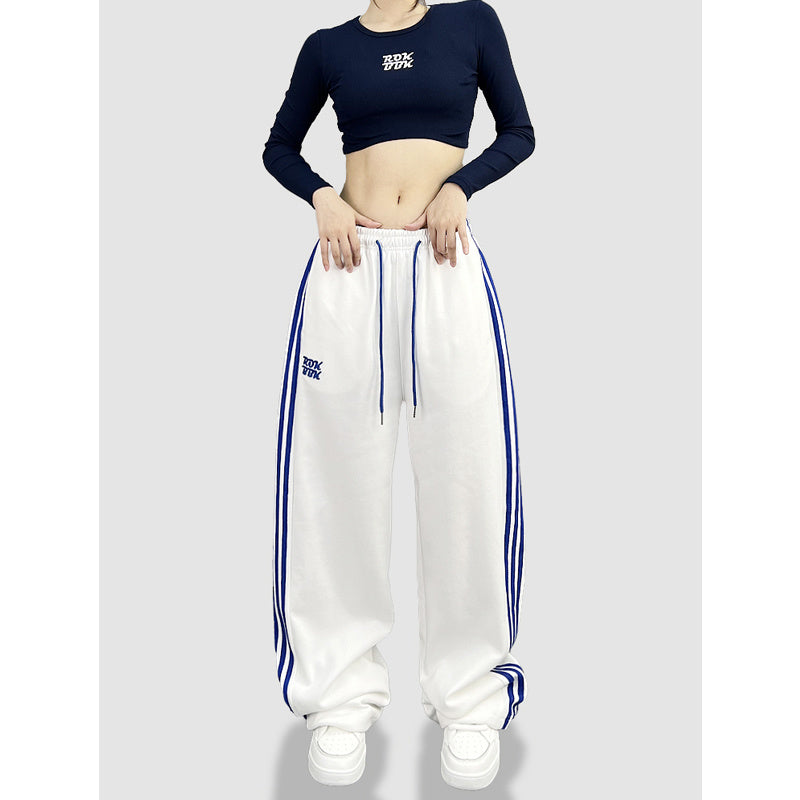 ROKBBK-K/Rokbbk-K Street Dance Fashion Brand Three-Stripe Track Pants Jazz DancejazzPants Women's Casual Trousers
