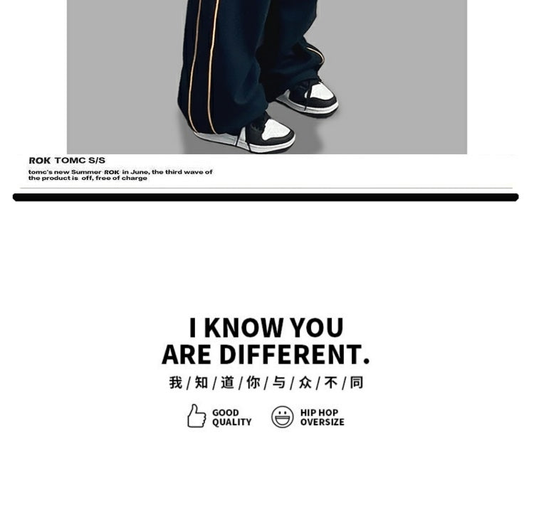 ROKBBK-K/Rokbbk-K Street Dance Fashion Brand Personalized Color Matching Jazz Dance Pants Women's American Style Hip Hop Street Sports Pants