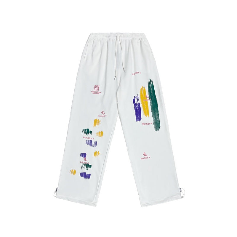 ROKBBK－K/Rokbbk-K Hip Hop Fashion Brand Colorful Cherry Blossom JazzhiphopSuit Women's Dancing Sports Trousers Tide