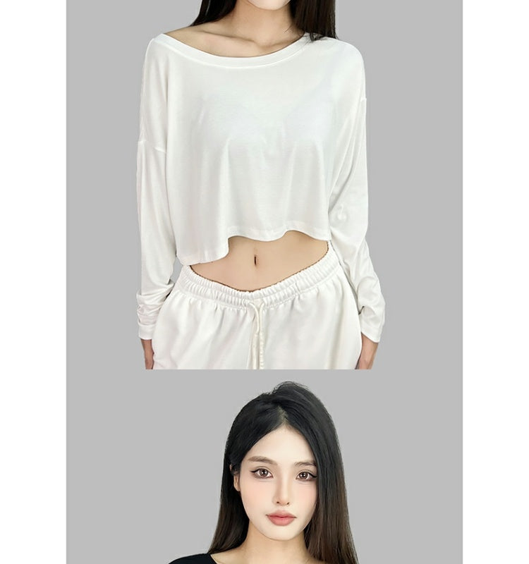 ROKBBK-K/Rokbbk-K Hip Hop Fashion Brand Solid Color Clean Version Lazy Dancing Long Sleeve WomenjazzSports casual top