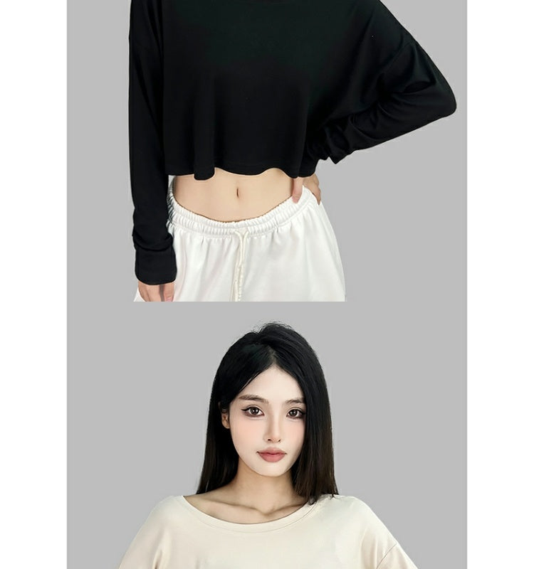 ROKBBK-K/Rokbbk-K Hip Hop Fashion Brand Solid Color Clean Version Lazy Dancing Long Sleeve WomenjazzSports casual top