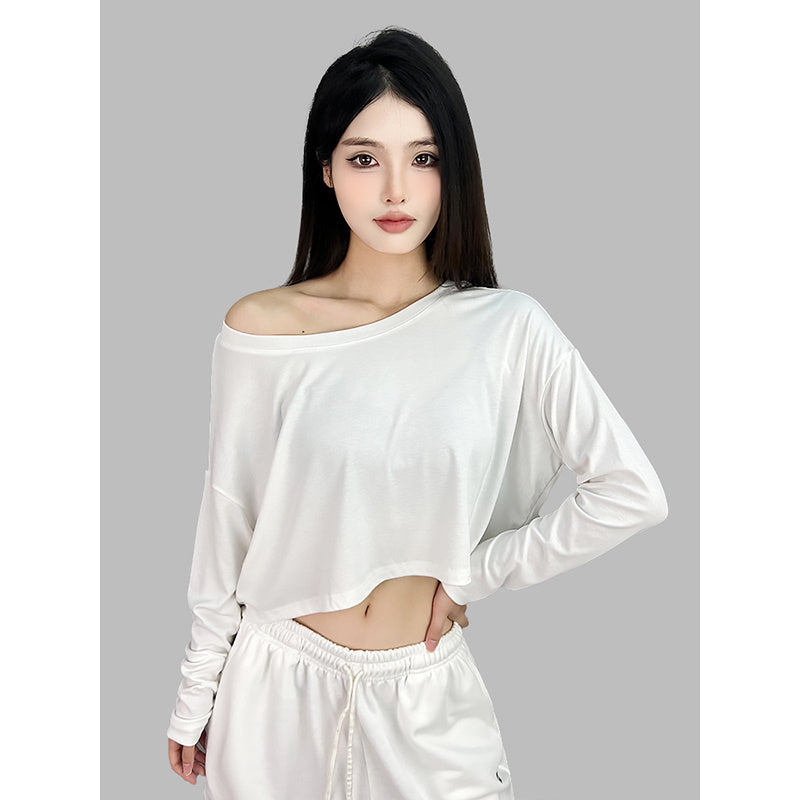 ROKBBK-K/Rokbbk-K Hip Hop Fashion Brand Solid Color Clean Version Lazy Dancing Long Sleeve WomenjazzSports casual top