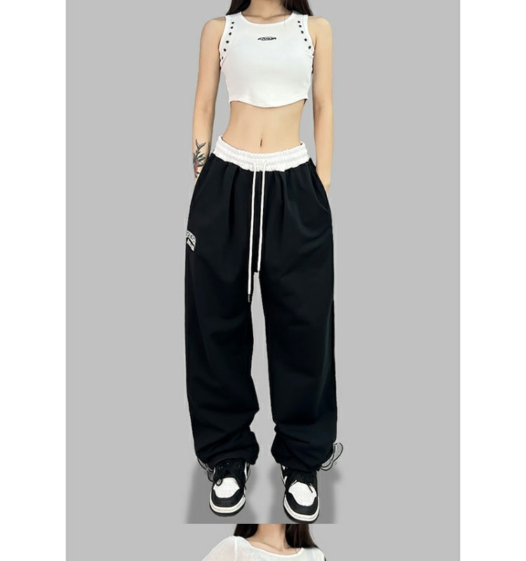 ROKBBK-K/Rokbbk-K Street Dance Fashion Brand Double Waist Contrast Color JazzjazzDancing SportshiphopWomen's Fashionable Trousers