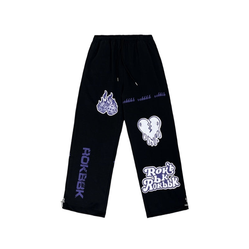 ROKBBK－K/Rokbbk-K Street Dance Fashion Brand Dice Printing Dancing JazzjazzTrousers Women's Sports Suit Clothing