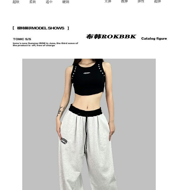 ROKBBK-K/Rokbbk-K Street Dance Fashion Brand Double Waist Contrast Color JazzjazzDancing SportshiphopWomen's Fashionable Trousers