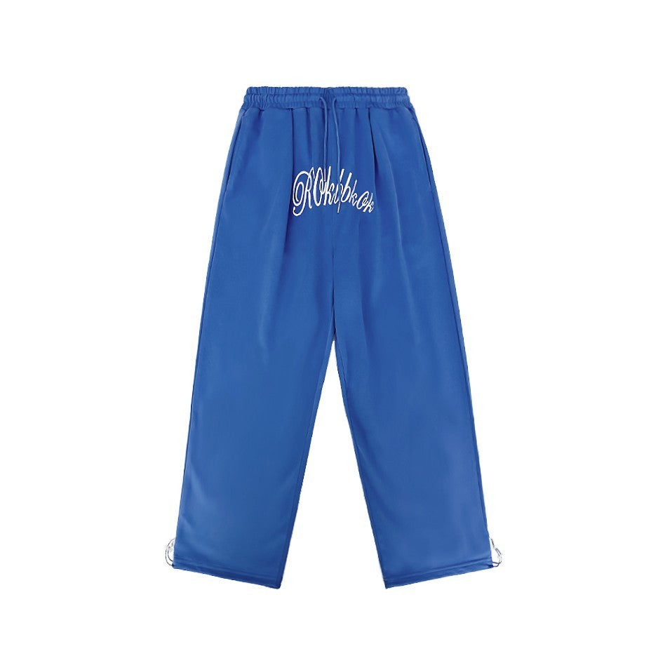 ROKBBK-K/Rokbbk-K Street Dance Fashion Brand Sapphire Blue Embroidery DancinghiphopWomen's Sweatpants JazzjazzSports Pants