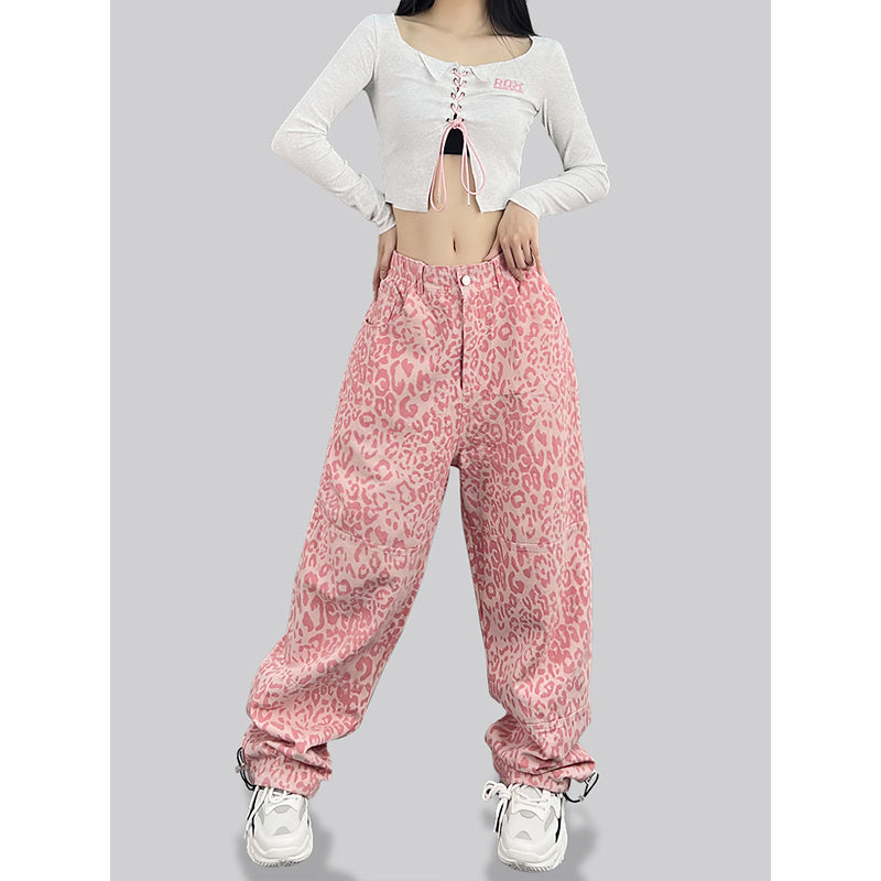ROKBBK-K/Rokbbk-K Street Dance Fashion Brand Personality Pattern Street DancehiphopCasual Pants Women's FashionjazzTrousers