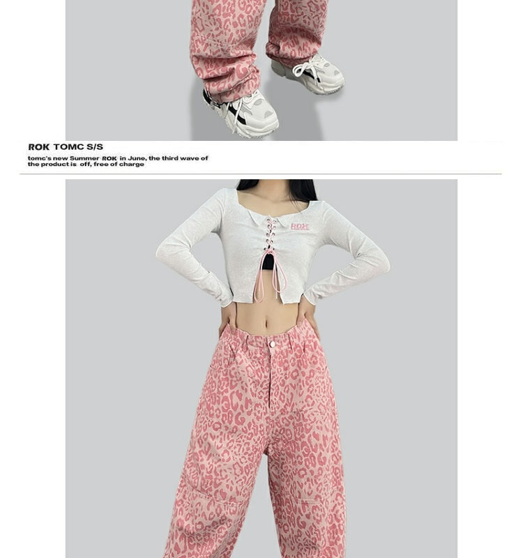 ROKBBK-K/Rokbbk-K Street Dance Fashion Brand Personality Pattern Street DancehiphopCasual Pants Women's FashionjazzTrousers