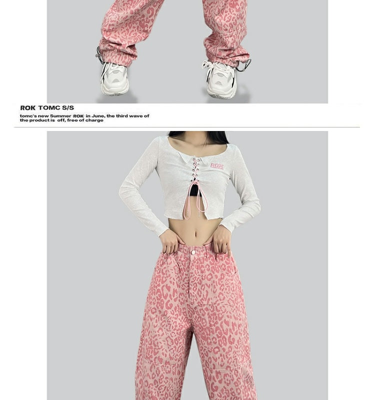 ROKBBK-K/Rokbbk-K Street Dance Fashion Brand Personality Pattern Street DancehiphopCasual Pants Women's FashionjazzTrousers