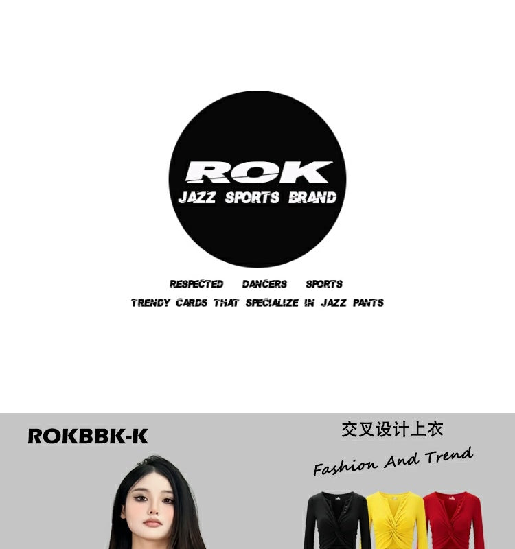 ROKBBK-K/Rokbbk-K Street Dance Fashion Brand Cross Design JazzjazzDancing TophiphopSports Women's Clothing