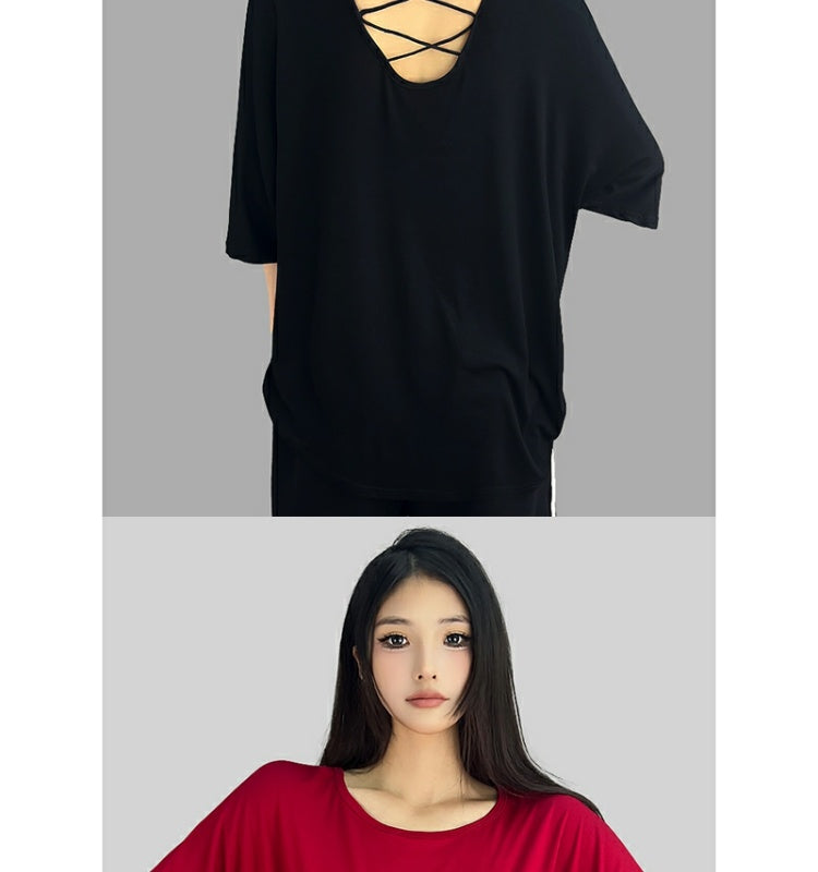 ROKBBK-K/Rokbbk-K Street Dance Fashion Brand Lazy BacklesshiphopStreet Dance Clothing Women's Jazz Sports Top