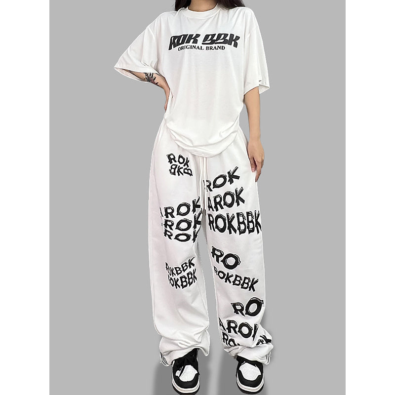 ROKBBK-K/Rokbbk-K Street Dance Fashion Brand Sports Style with Letters DancingjazzWomen's Trousers JazzhiphopSuit Tide