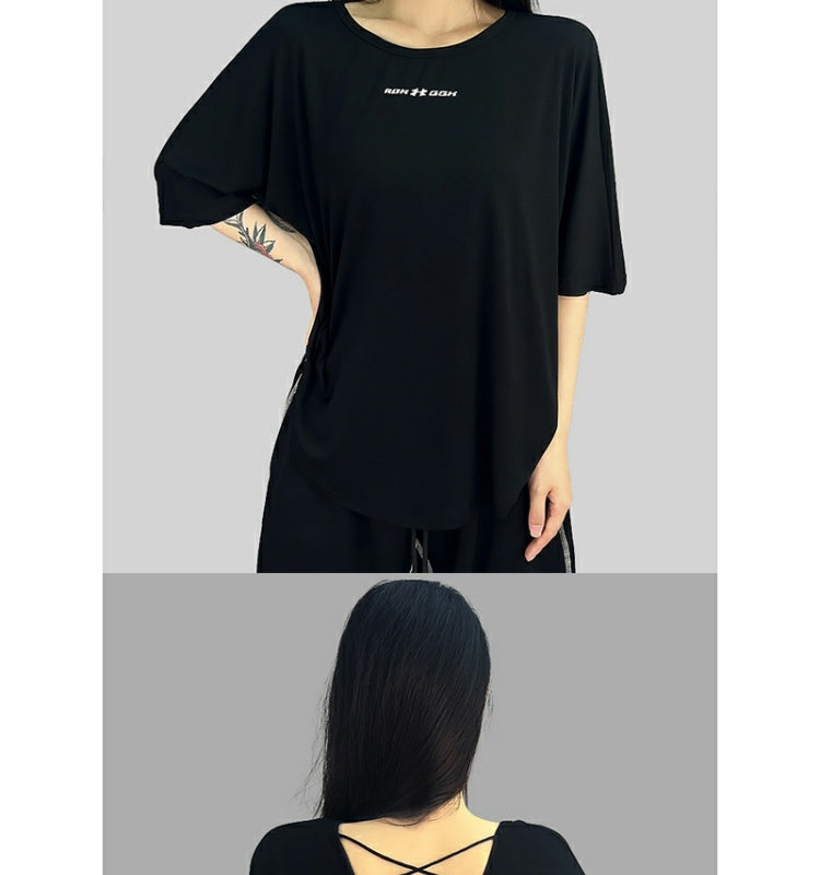 ROKBBK-K/Rokbbk-K Street Dance Fashion Brand Lazy BacklesshiphopStreet Dance Clothing Women's Jazz Sports Top