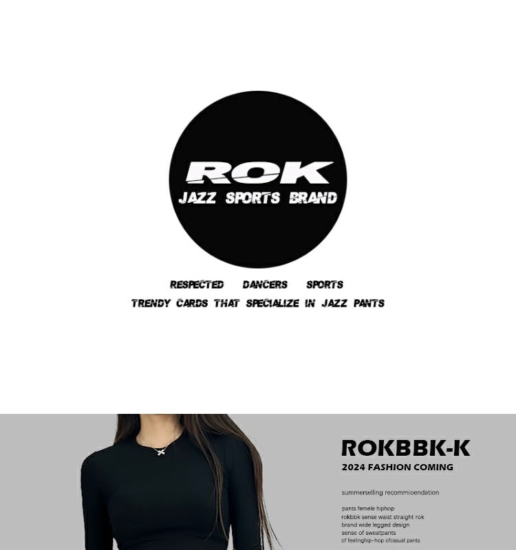 ROKBBK－K/Rokbbk-K Street Dance Fashion Brand Dice Printing Dancing JazzjazzTrousers Women's Sports Suit Clothing