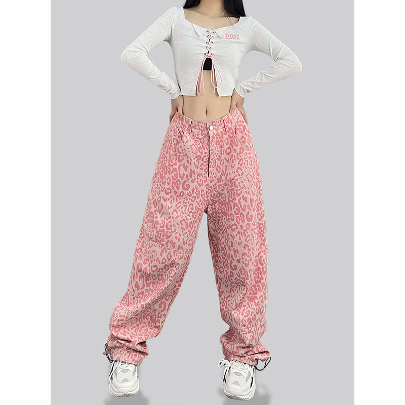 ROKBBK-K/Rokbbk-K Street Dance Fashion Brand Personality Pattern Street DancehiphopCasual Pants Women's FashionjazzTrousers