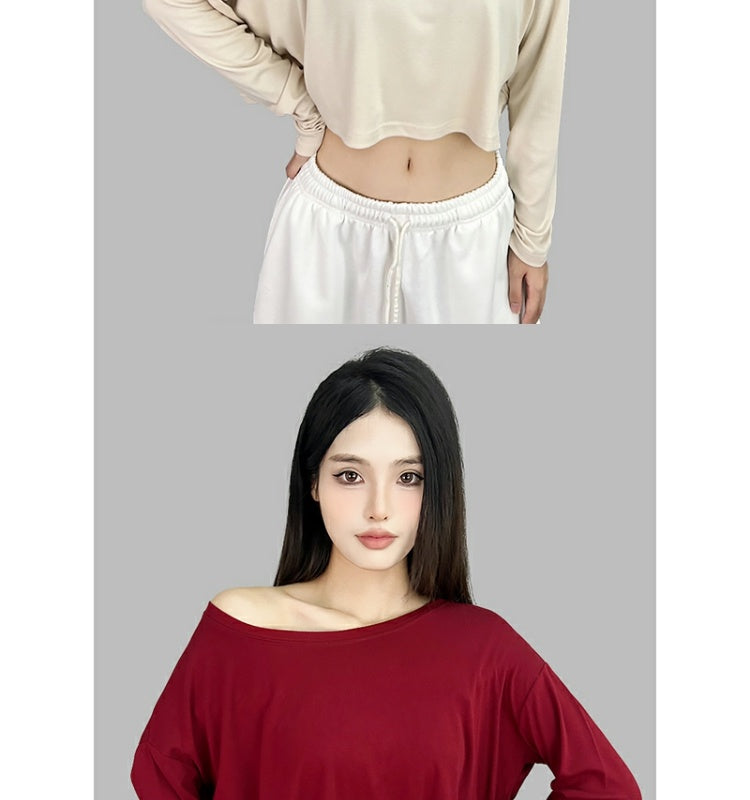 ROKBBK-K/Rokbbk-K Hip Hop Fashion Brand Solid Color Clean Version Lazy Dancing Long Sleeve WomenjazzSports casual top