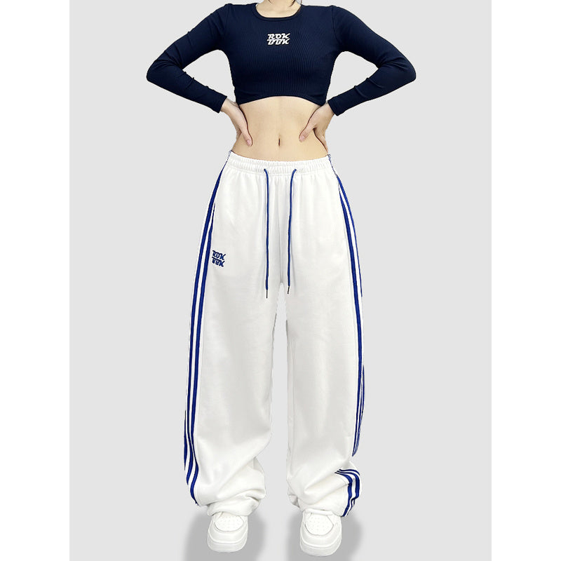 ROKBBK-K/Rokbbk-K Street Dance Fashion Brand Three-Stripe Track Pants Jazz DancejazzPants Women's Casual Trousers