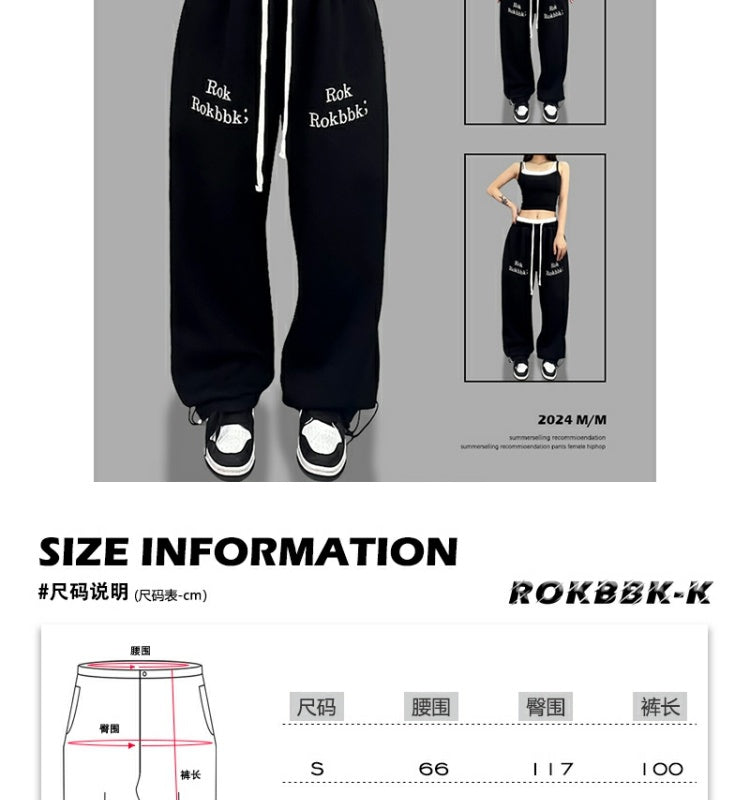 ROKBBK-K/Rokbbk-K Street Dance Fashion Brand Jazz DancejazzDouble Waist Printed TrousershiphopWomen's Sports Suit