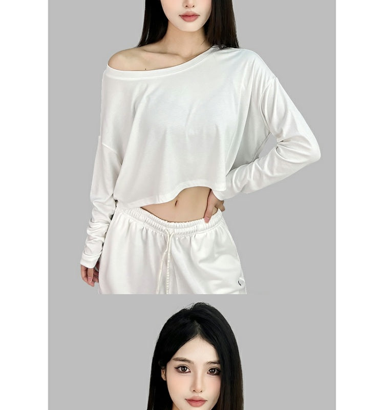 ROKBBK-K/Rokbbk-K Hip Hop Fashion Brand Solid Color Clean Version Lazy Dancing Long Sleeve WomenjazzSports casual top