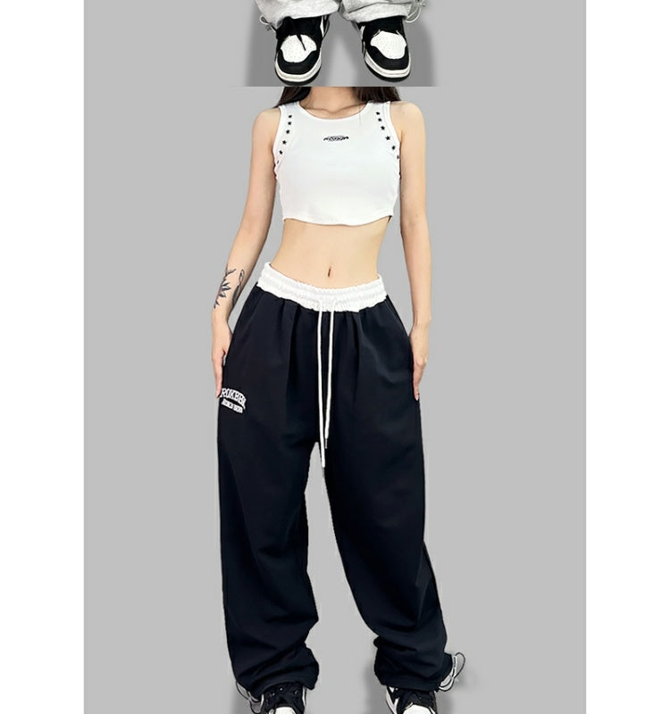 ROKBBK-K/Rokbbk-K Street Dance Fashion Brand Double Waist Contrast Color JazzjazzDancing SportshiphopWomen's Fashionable Trousers
