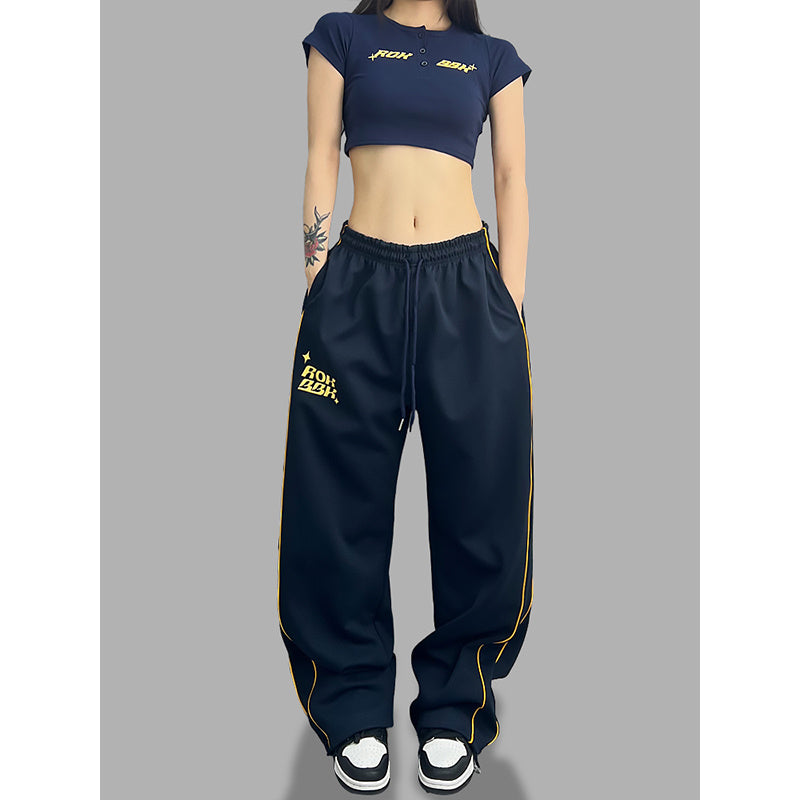 ROKBBK-K/Rokbbk-K Street Dance Fashion Brand Personalized Color Matching Jazz Dance Pants Women's American Style Hip Hop Street Sports Pants