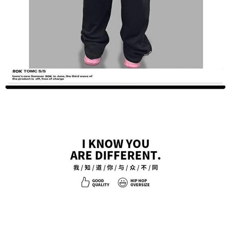 ROKBBK-K/Rokbbk-K Street Dance Fashion Brand Charcoal Gray Waist-Turning SportshiphopSuit Women's Jazz Sports Trousers