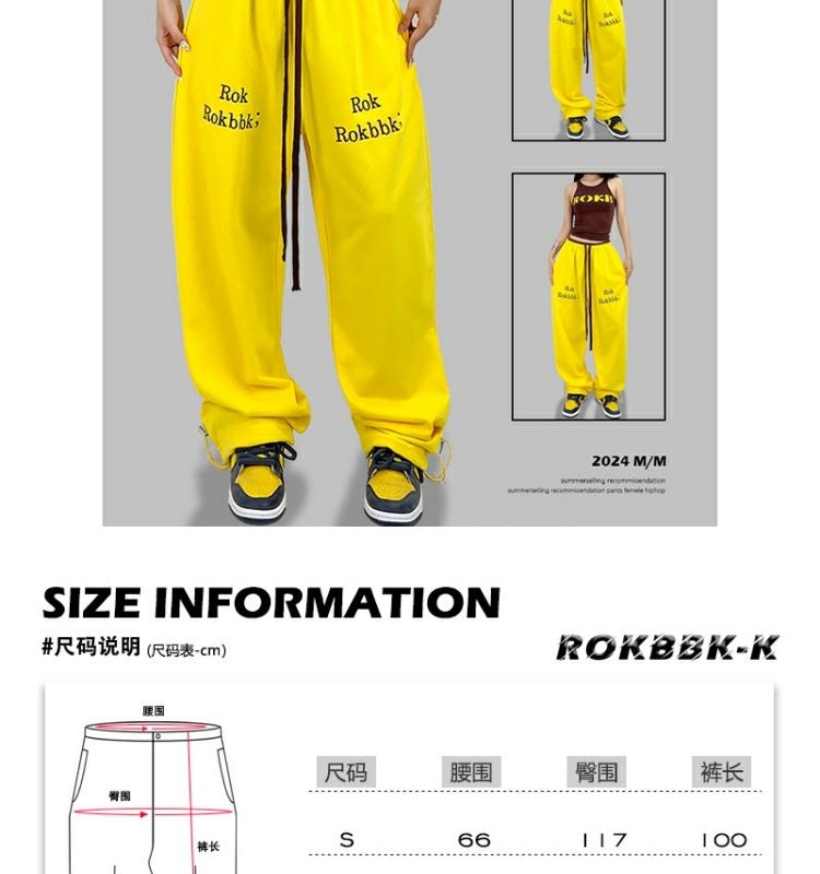 ROKBBK-K/Rokbbk-K Street Dance Fashion Brand JazzhiphopWomen's Double Waist Printed TrousersjazzSports Suit