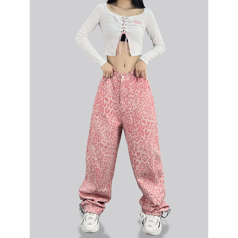 ROKBBK-K/Rokbbk-K Street Dance Fashion Brand Personality Pattern Street DancehiphopCasual Pants Women's FashionjazzTrousers