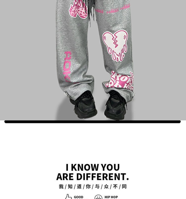 ROKBBK－K/Rokbbk-K Street Dance Fashion Brand Dice Printing Dancing JazzjazzTrousers Women's Sports Suit Clothing