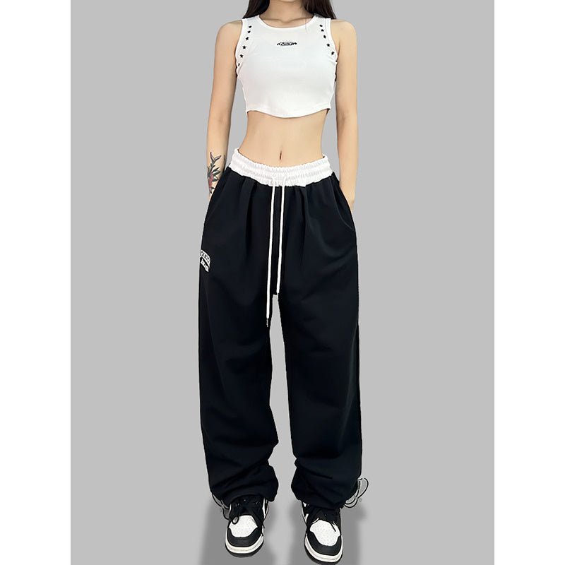 ROKBBK-K/Rokbbk-K Street Dance Fashion Brand Double Waist Contrast Color JazzjazzDancing SportshiphopWomen's Fashionable Trousers
