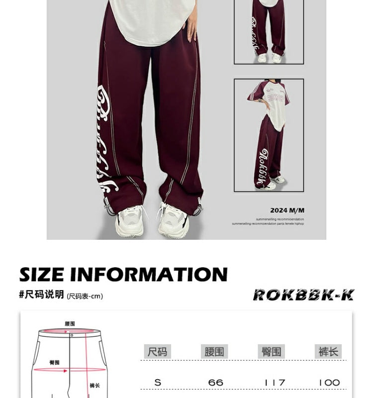 ROKBBK-K/Rokbbk-K Street Dance Fashion Brand Cinnabar Red Jazz DancejazzDancing Pants Hip Hop Sports Women's Suit