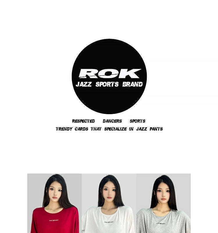 ROKBBK-K/Rokbbk-K Street Dance Fashion Brand Lazy BacklesshiphopStreet Dance Clothing Women's Jazz Sports Top